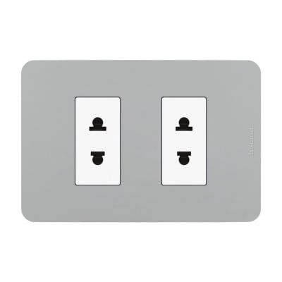 TOMACORRIENTE UNIVERSAL DOBLE GRIS MATIX GO BTICINO