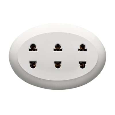 TOMACORRIENTE TRIPLE UNIVERSAL 2 PUERTOS BLANCO CLI20228 VETO SM VETO