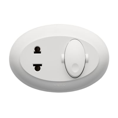 INTERRUPTOR + TOMACORRIENTE 2 PUERTOS UNIVERSAL BLANCO CLI20181 VETO SM VETO