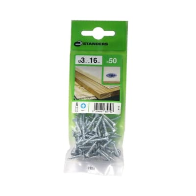 TORNILLO AGLOMERADO CS PZ ACERO 3X16MM 50U STANDERS