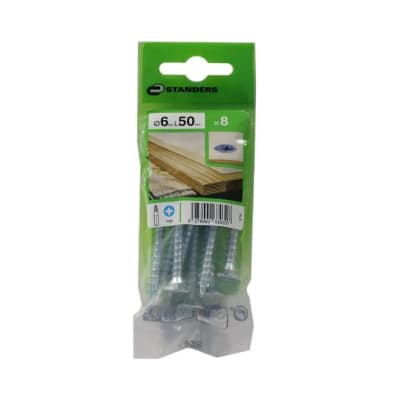 TORNILLO AGLOMERADO CS PZ ACERO 6X50MM 8U STANDERS
