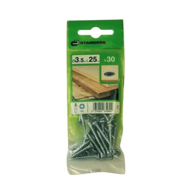 TORNILLO AGLOMERADO CS PZ ACERO 3.5X25MM 30U STANDERS