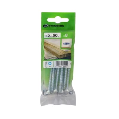 TORNILLO AGLOMERADO CS PZ ACERO 5X60MM 8U STANDERS