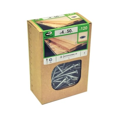 TORNILLO AGLOMERADO CS PZ ACERO 4X50MM 120U STANDERS