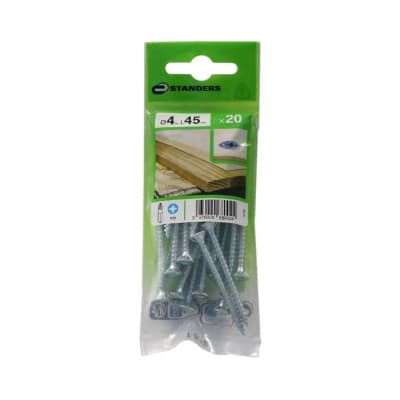 TORNILLO AGLOMERADO CS PZ ACERO 4X45MM 20U STANDERS