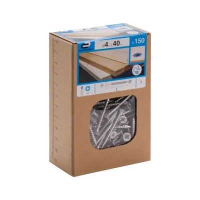 TORNILLO PZ INOXIDABLE 4X40MM PARA MADERA 150 UNIDADES STANDERS