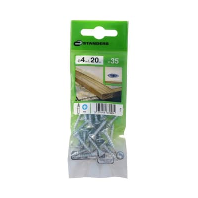 TORNILLO AGLOMERADO CS PZ ACERO 4X20MM 35U STANDERS