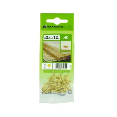 TORNILLO MADERA CS PH LATON 2.5X12 40 UNIDADES STANDERS