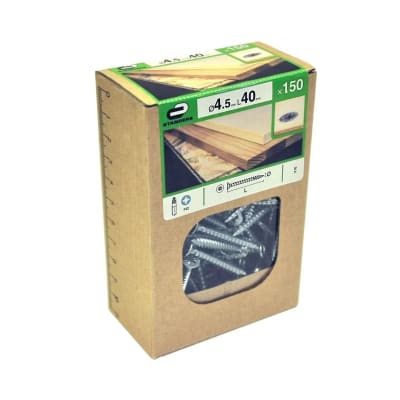 TORNILLO AGLOMERADO CS PZ ACERO 4.5X40MM 150U STANDERS