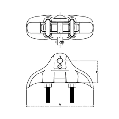 GRAPAS DE SUSPENSION DE ALUMINIO CABLE:25-185MM CR:70KN MODELO 158.17 ARAGCU EI