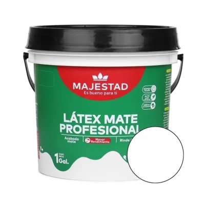 PINTURA LATEX PROFESIONAL MATE BLANCO 1 GALON MAJESTAD