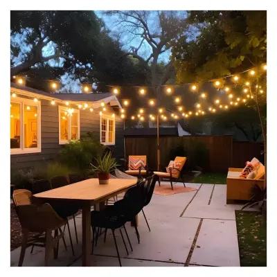 GUIRNALDA LED MODELO 12 FOCOS 7M LUZ CALIDA EXTERIOR NEGRO ORANGE