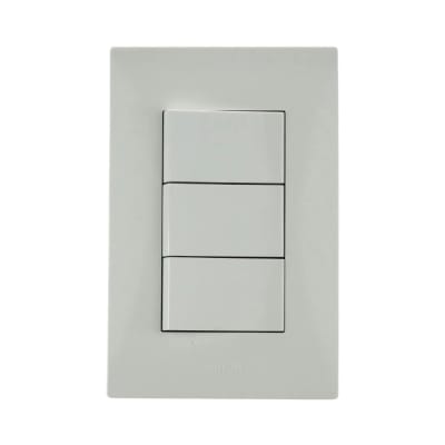 INTERRUPTOR TRIPLE S220 BLANCO DE POLICARBONATO CON CONTACTOS DE LATON Y PLATA SIMON
