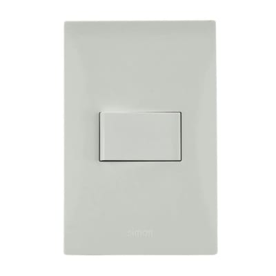 CONMUTADOR SIMPLE S220 BLANCO DE POLICARBONATO CON CONTACTOS DE LATON Y PLATA SIMON