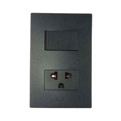 INTERRUPTOR + TOMACORRIENTE UNIVERSAL S220 GRAFITO SIMON