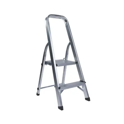 ESCALERA TIJERA 2 PASOS ALUMINIO PLATAFORMA PLATA WERKEN