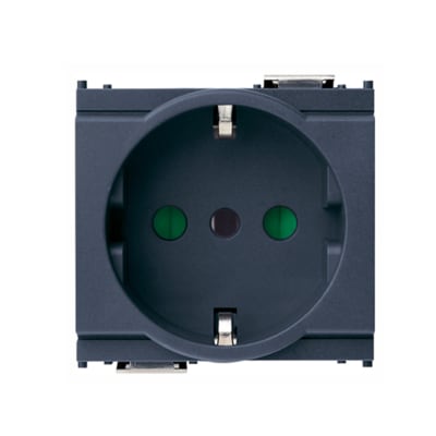 TOMA TIPO SCHUKO PLANA 2P+T 16A 250V 2MOD COLOR GRIS VIMAR