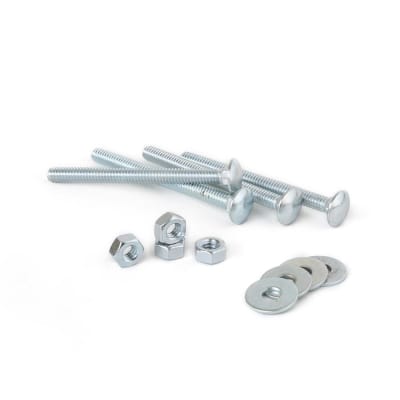 PERNO COCHE + TUERCAS + ARANDELAS 1/4X3'' X 4 UNIDADES SM