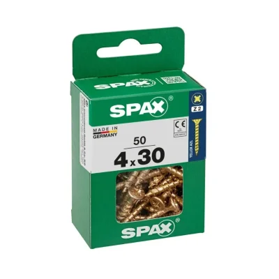 TORNILLO CABEZA PLANA BICRO 4X30 M - 50 UNIDADES SPAX