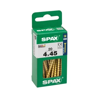 TORNILLO CABEZA PLANA BICRO 4X45 S - 20 UNIDADES SPAX