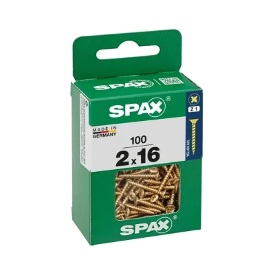 TORNILLO CABEZA PLANA BICRO 2X16 M - 100 UNIDADES SPAX