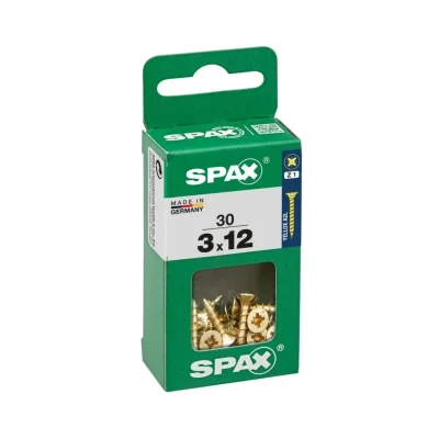 TORNILLO CABEZA PLANA BICRO 3X12 S - 30 UNIDADES SPAX