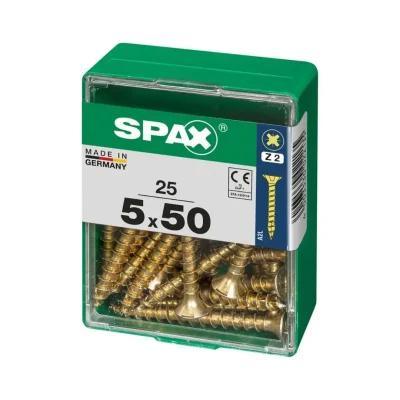 TORNILLO CABEZA PLANA BICRO 5X50 M - 25 UNIDADES SPAX