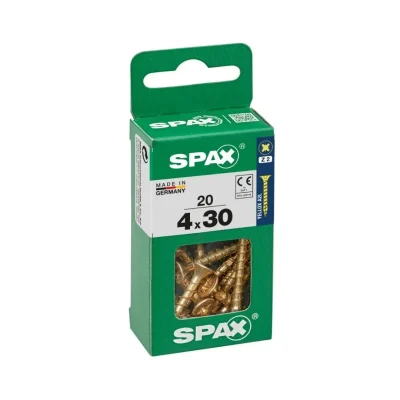 TORNILLO CABEZA PLANA BICRO 4X30 S - 20 UNIDADES SPAX