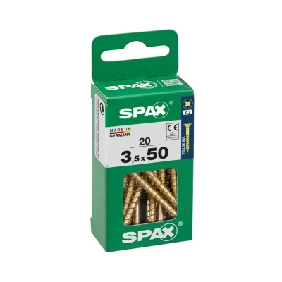 TORNILLO CABEZA PLANA BICRO 3.5X50 S - 20 UNIDADES SPAX
