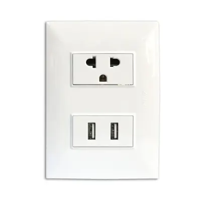 TOMACORRIENTE + 2 USB KF OPALUX