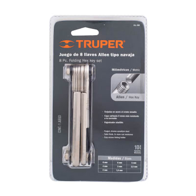 JUEGO DE LLAVES ALLEN MILIMETRICAS X8 PIEZAS TRUPER
