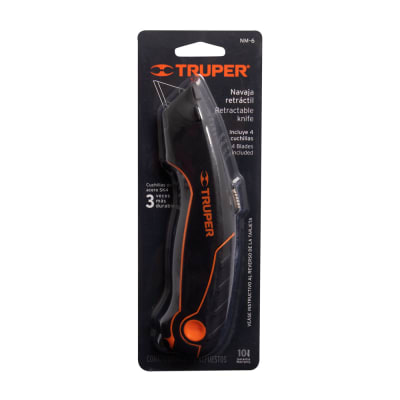 CUCHILLA RETRACTIL METALICA CON 3 HOJAS TRUPER