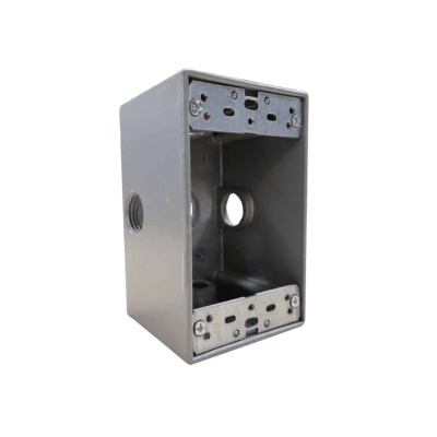 CAJA RECTANGULAR ALUMINIO 3/4'' 5 SALIDAS NAAVI CONDUIT