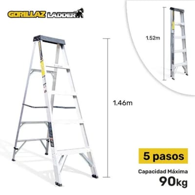 ALUMINIO ESCALERA TIJERA SIMPLE 1.53M GATS5-III 90KG GORILLAZ LADDER