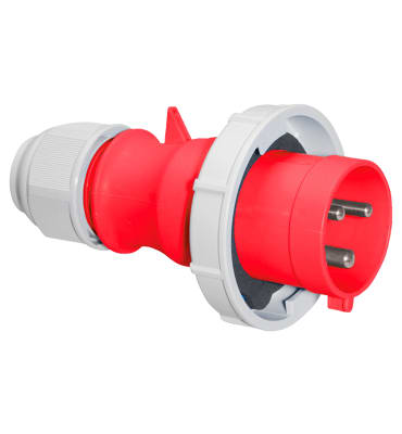 ENCHUFE AEREO 32A 2P+T 415V ROJO 9H IP67 MULTI-GRIP 210595 BALS