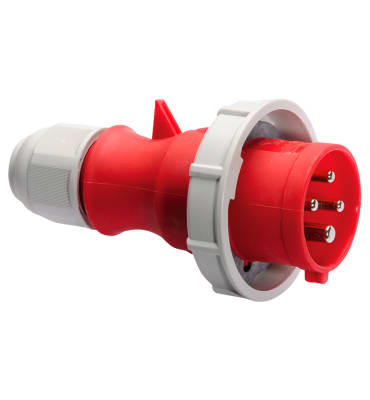 ENCHUFE AEREO 32A 3P+T 415V ROJO 6H IP67 MULTI-GRIP 210601 BALS