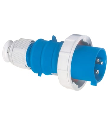 ENCHUFE AEREO 16A 2P+T 250V AZUL 6H IP67 MULTI-GRIP TE-PLUS 21238 BALS
