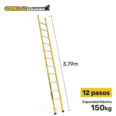 FIBRA ESCALERA APOYO 3.66M GFA12-IA 150KG GORILLAZ LADDER