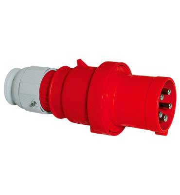 ENCHUFE AEREO 63A 3P+N+T 415V ROJO 6H IP44 MULTI-GRIP TE 2155 BALS