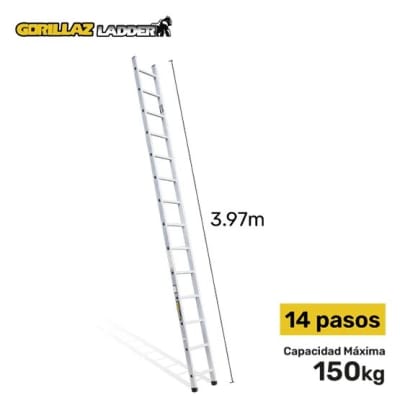 ALUMINIO ESCALERA DE APOYO 3.97M GAA14-IA 150KG GORILLAZ LADDER