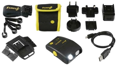 ALARMA INDIVIDUAL DE TENSION CON LINTERNA FRONTAL 87x60x34MM ALADIN PENTA FAMECA