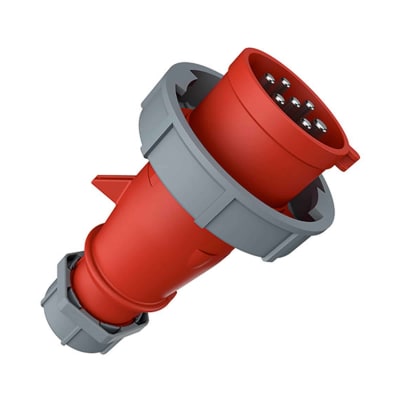 ENCHUFE 32AMP 6P+T 415V ROJO 6H AM-TOP IP67 PINES NIQUELADOS MENNEKES