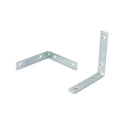 ANGULO DE ACERO ZINCADO MODELO LIVIANO 3'' PLATA JUEGO DE 2 UNIDADES GLOBAL TRADER