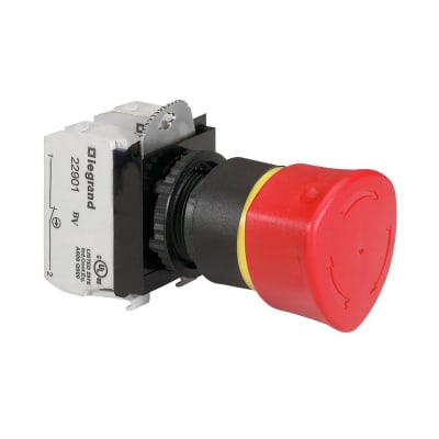 PULSADOR DE EMERGENCIA DESENCLAVAMIENTO POR GIRO 22MM-40MM 1NC+1NA 23726 LEGRAND