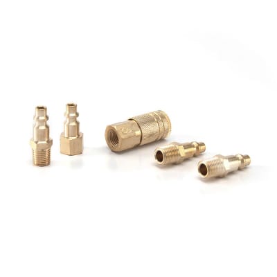 JUEGO DE CONECTORES Y ACOPLE MODELO 4 PZAS DE LATON ACCESORIO PARA COMPRESORAS TRUPER