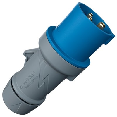 ENCHUFE 16AMP 2P+T 250V AZUL 6H IP44 POWERTOP PLUS (2 CUERPOS) REEMPLAZO 248 MENNEKES