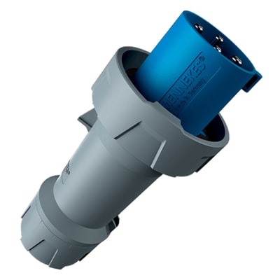 ENCHUFE 63AMP 3P+T 250V AZUL 9H IP67 POWERTOP PLUS MENNEKES