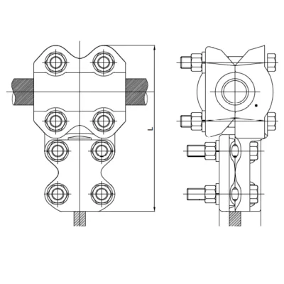 CONECTORES EN T ESTANDAR CABLE-CABLE P:185-300MM D:185-300MM MODELO 340.08 ARAGCU EI