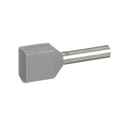 TERMINAL DOBLE AISLADO 2X14AWG (2X2.5MM2) GRIS X100UND 37690 LEGRAND