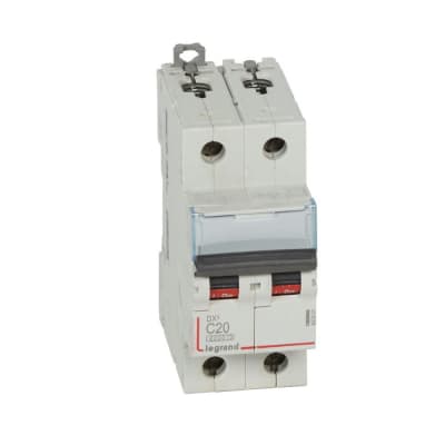 INTERRUPTOR TERMOMAGNETICO 2X20A 10KA 230/400V TIPO C DIN 407801 LEGRAND